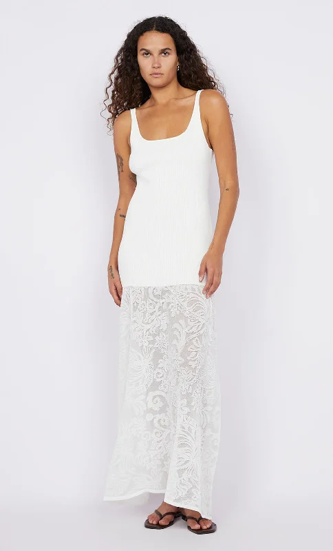Designer Style RISSA SCOOP NECK DRESS - IVORY