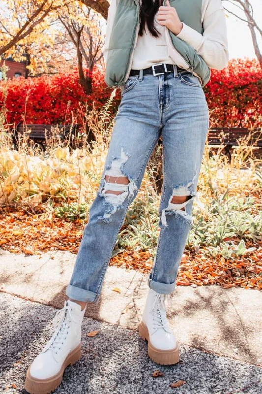 Design Perception Eunina Rocky High Rise Boyfriend Jeans for Women | E0001880ZZ-BINGE