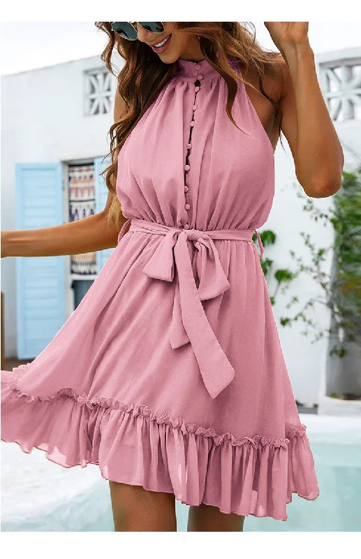 Warm And Comfortable Brighter Days Halter Dress