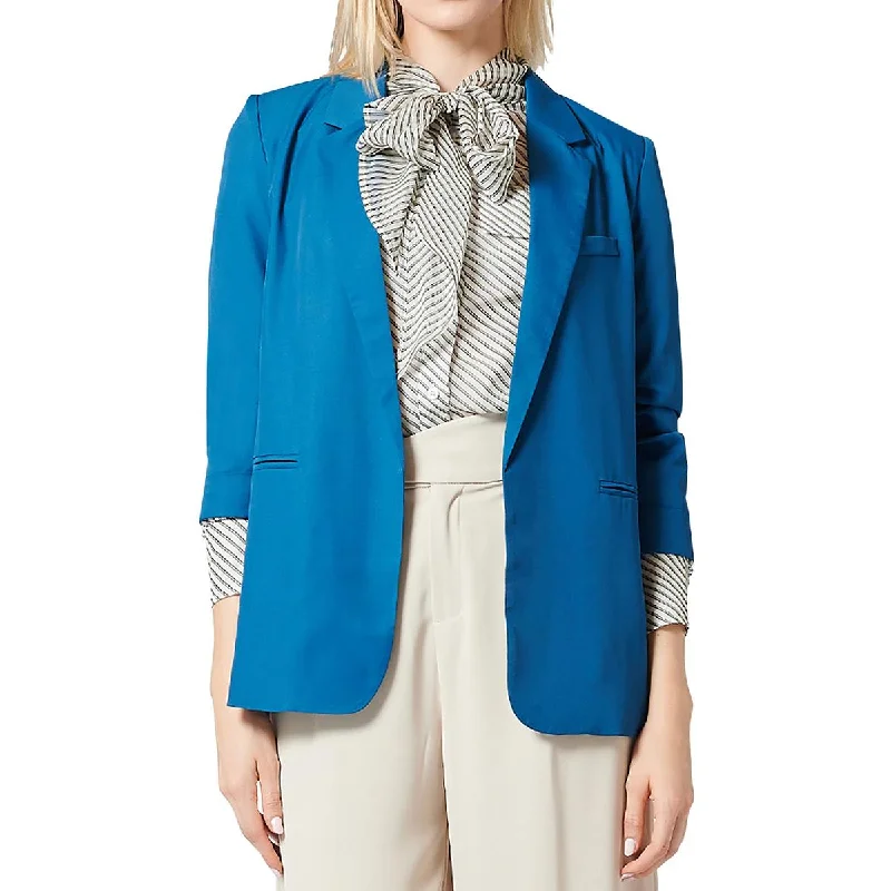 British Fashion Gracia Womens Ruched Business Open-Front Blazer