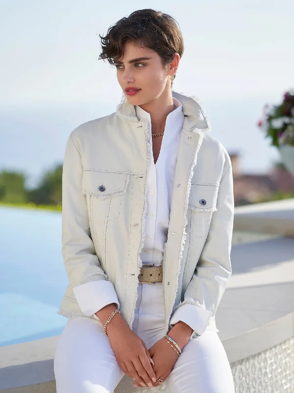 Knowledge And Elegance Natalie Washed Leather Jean Jacket