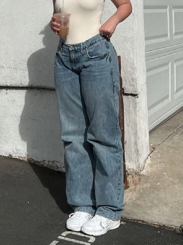 Luxury And Elegant Mid Wash Classic Boyfriend Jeans