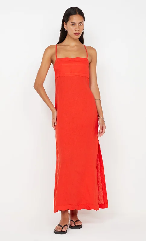 Luxury And Elegant TALLULAH MAXI DRESS - FIRE RED