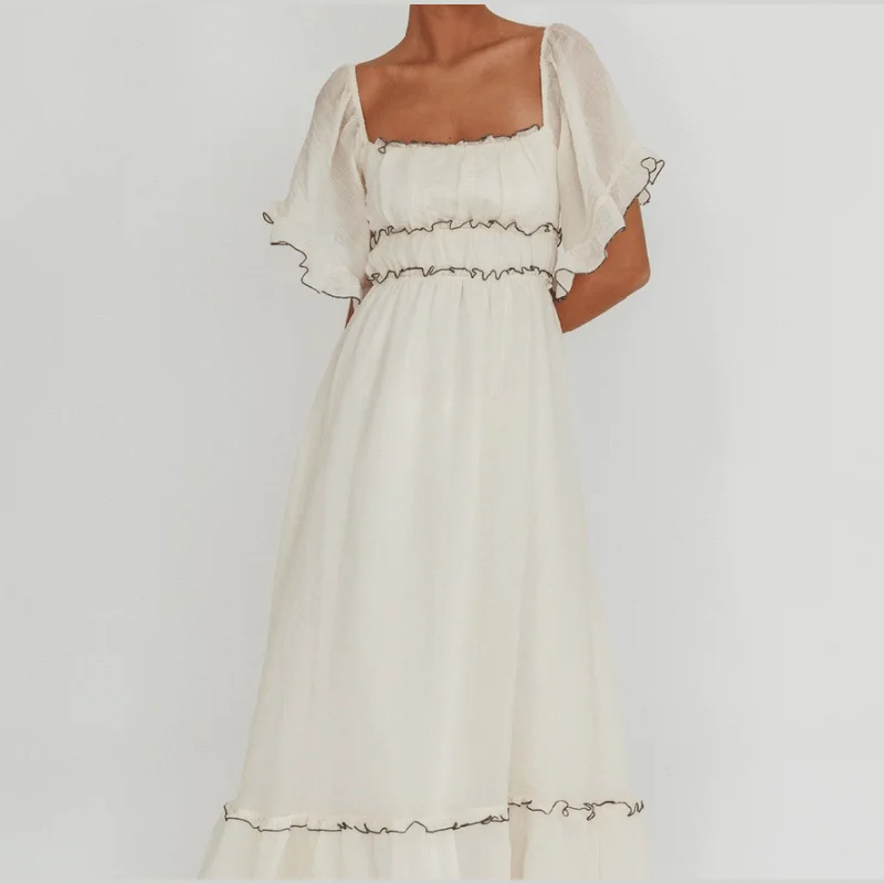 Bottom And Versatile Bridget Flutter Sleeves Maxi Dress