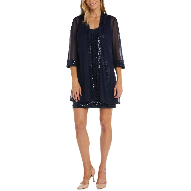Design And Tailoring R&M Richards Womens Mesh Sheer Duster Blazer