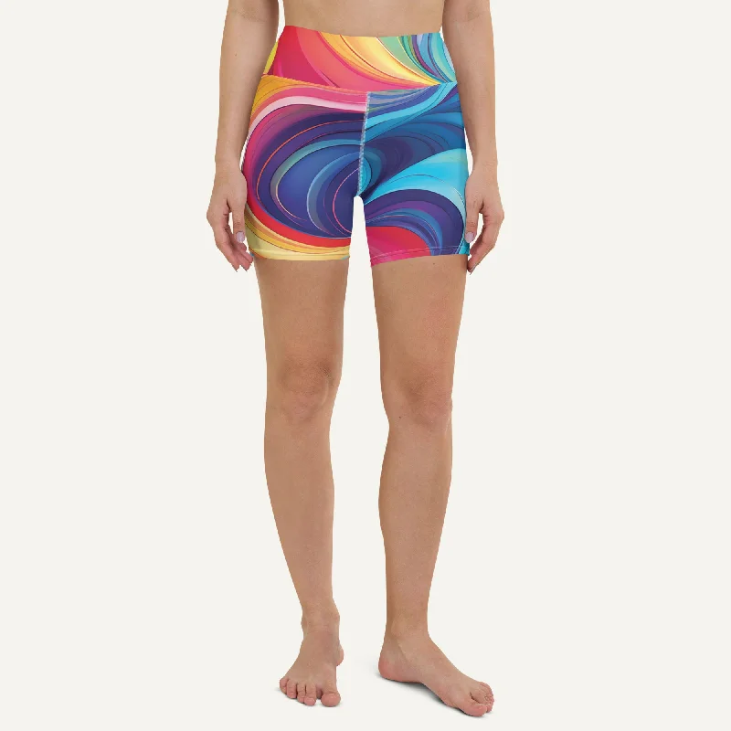 Spiritual Vitality Color Swirls High-Waisted Shorts