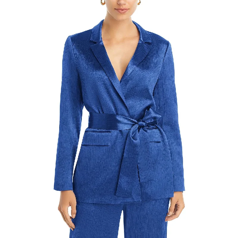 Playful Style Kobi Halperin Womens Cassidy Satin Suit Separate Open-Front Blazer