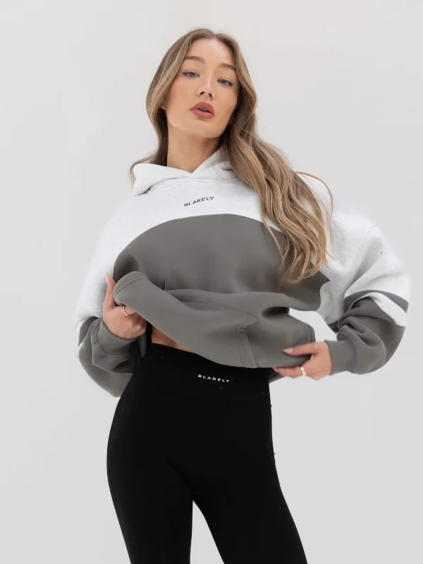 Girl Style Curved Panel Oversized Hoodie - Safari Green