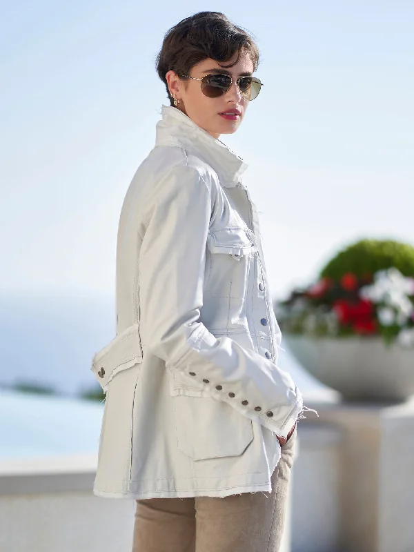Bottom And Versatile Meryl Washed Leather Jacket