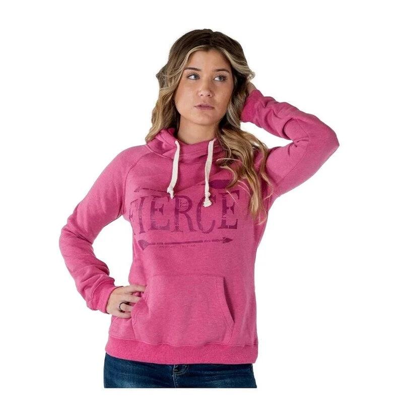 Elegant And Noble Cowgirl Tuff Western Sweatshirt Womens Fierce Hooded Fuchsia SIG2001