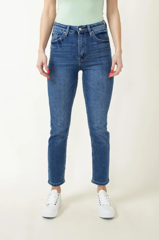 High-end Fabrics KanCan Adaline High Rise Clean Slim Straight Jeans for Women | KC11252M