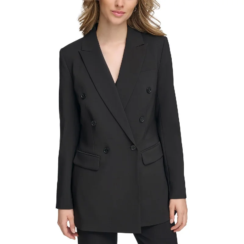 Cool Breeze At Night Calvin Klein Womens Solid Ponte Double-Breasted Blazer
