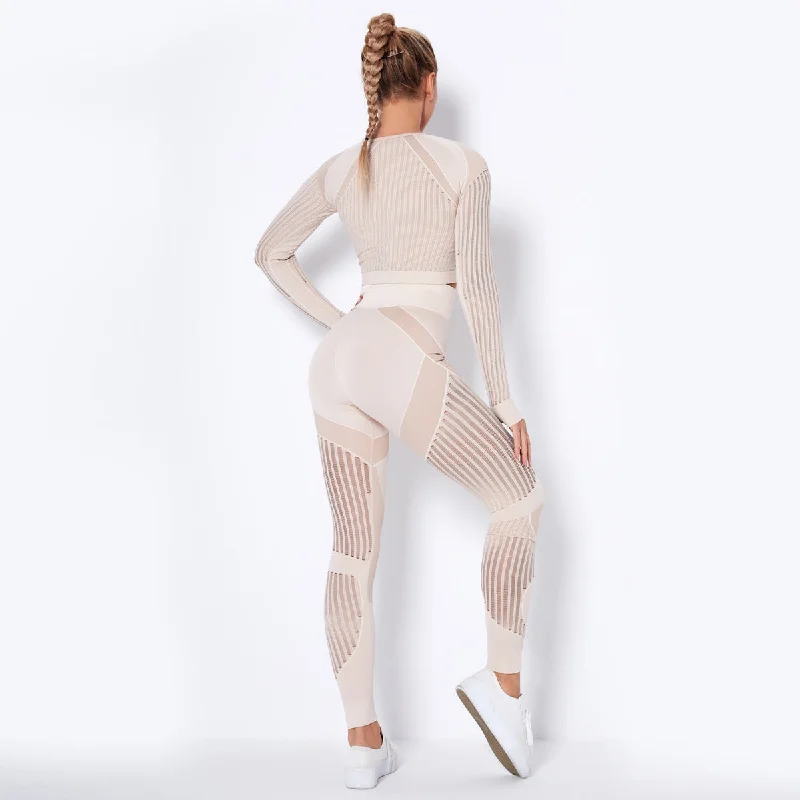 Innovative Design Women's Seamless Knitted Absorbent Long-Sleeved Active Attire Sets