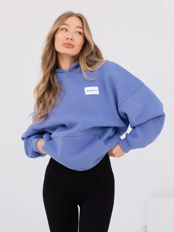 New Products Label Oversized Hoodie - Lilac Blue