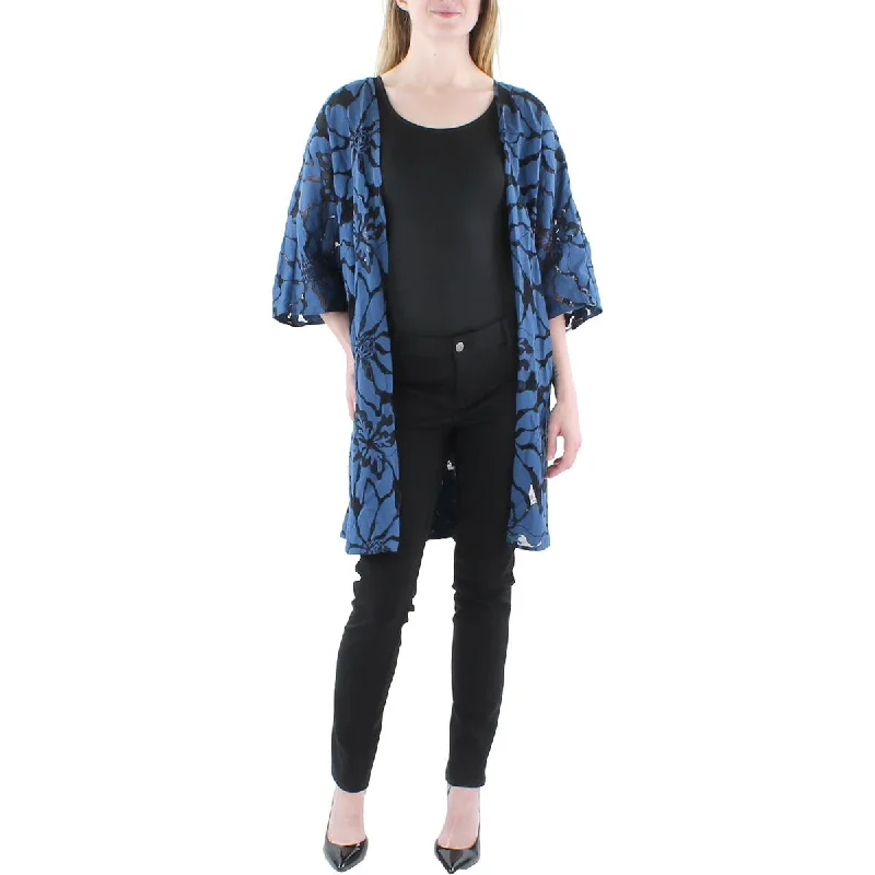Urban Sense Anne Klein Womens Open Front Lace Duster Blazer