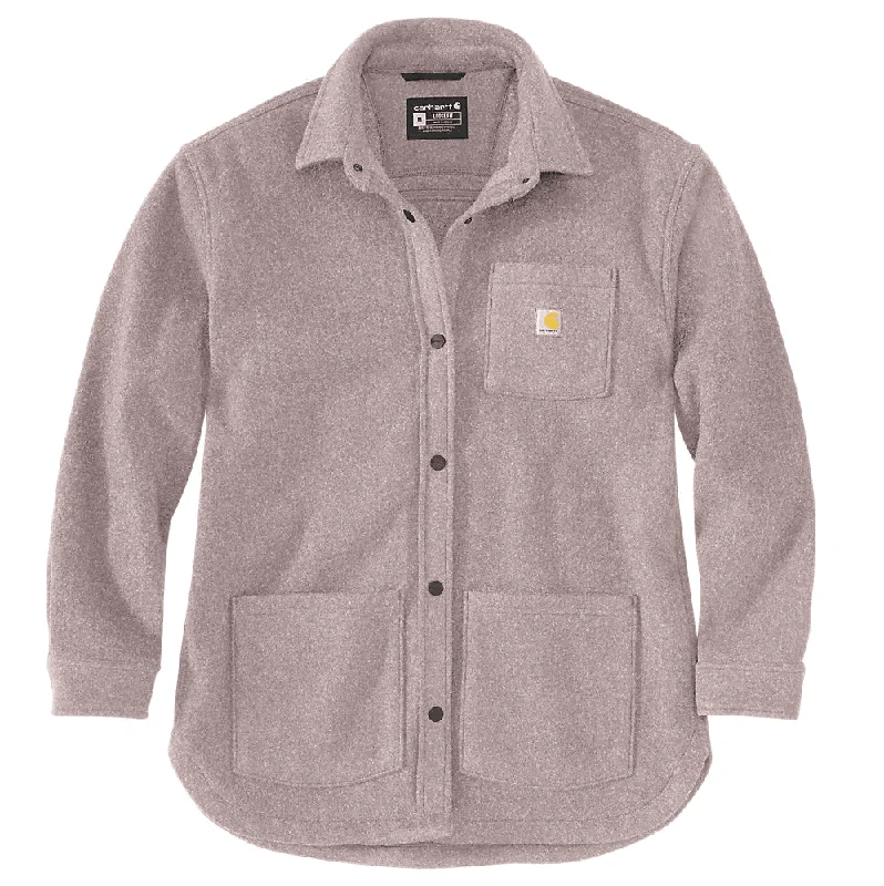 Luxury And Elegant 105988 - Women's loose fit brushed fleece shirt jacket - Mink