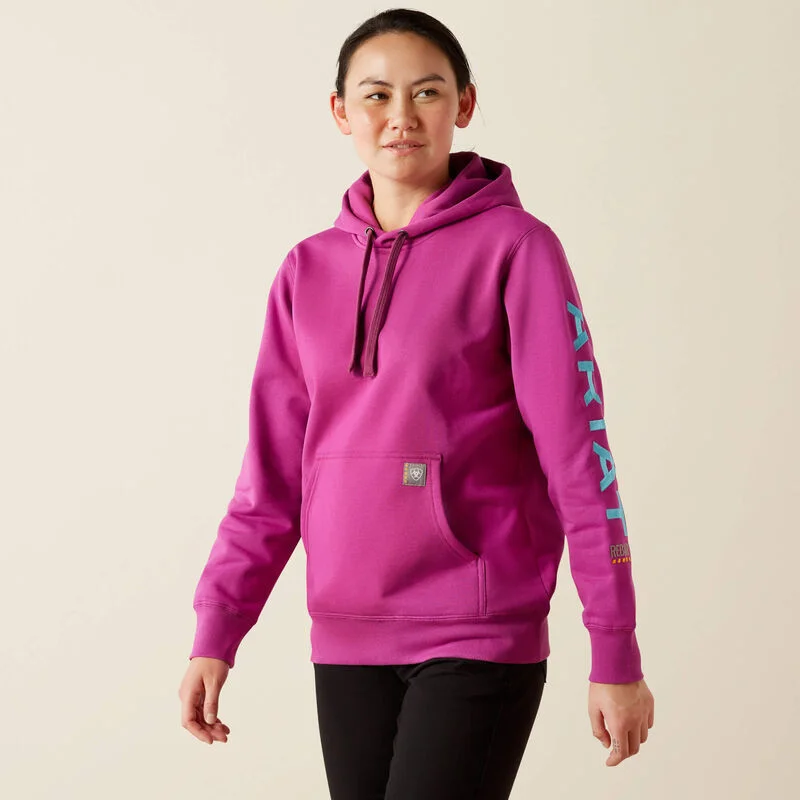 Elegant Temperament Women's Graphic Hoodie, Willowherb/Maui Blue