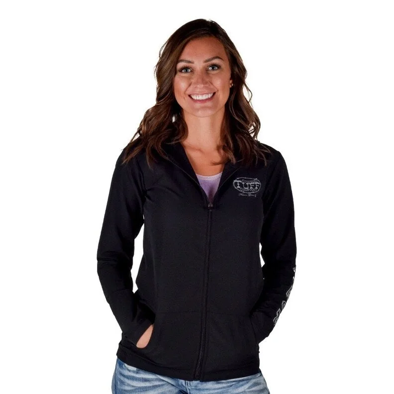 Trendy Items Cowgirl Tuff Western Sweatshirt Womens Midweight Logo Black 100788