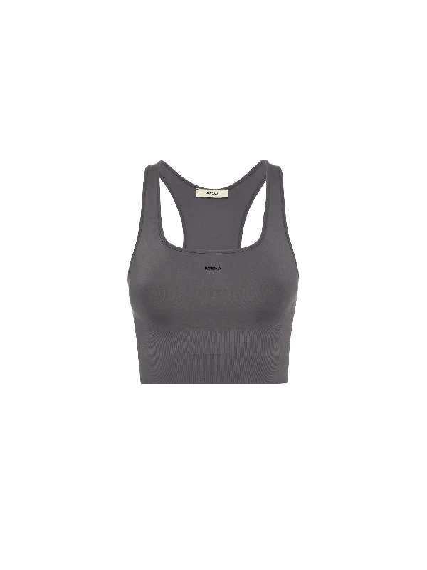 Luxury And Elegant Women's Plant-Stretch Compressive Sports Bra—Volcanic Grey
