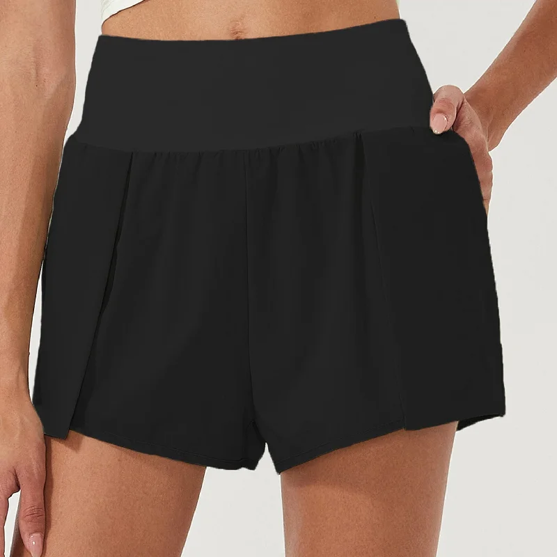 Feminine Charm Women's Chinlon Lycra Loose Fitness Shorts