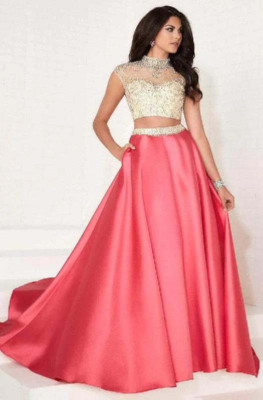 Dessert Matching Tiffany Designs - 16277 Cap Sleeve Illusion Choker Mikado Gown
