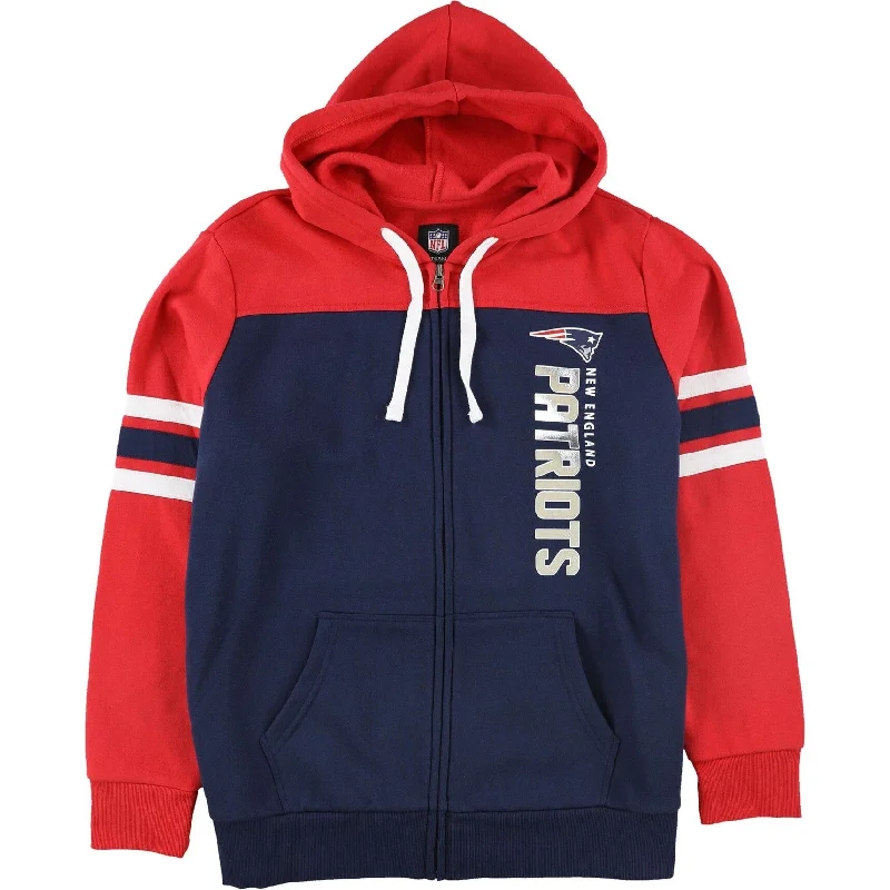 Short Design NFL Womens New England Patriots Hoodie Sweatshirt, Blue, XX-Large