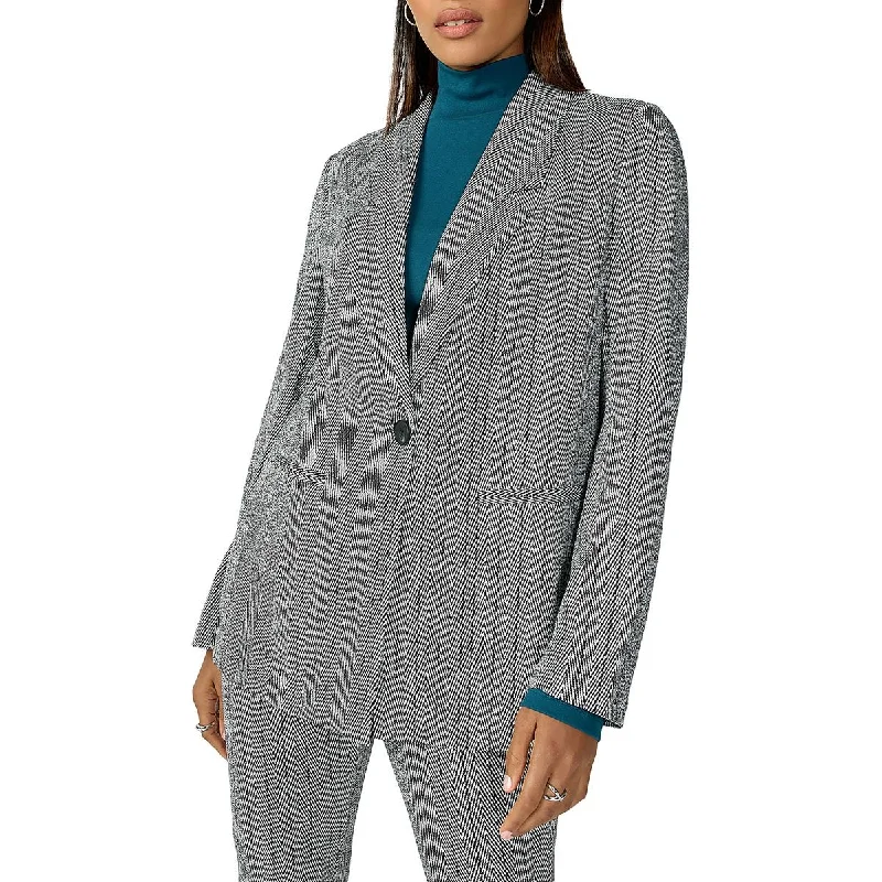 Classic Style Sanctuary Womens Herringbone Office One-Button Blazer