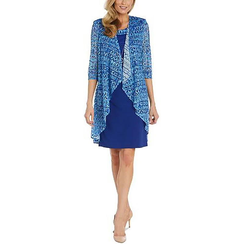 Low-key Luxury R&M Richards Womens Crochet Tie-Dye Open-Front Blazer