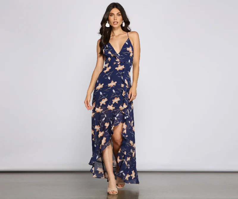 Eye-catching Personality Free-spirited Floral Beauty Charming Sleeveless Maxi Dress