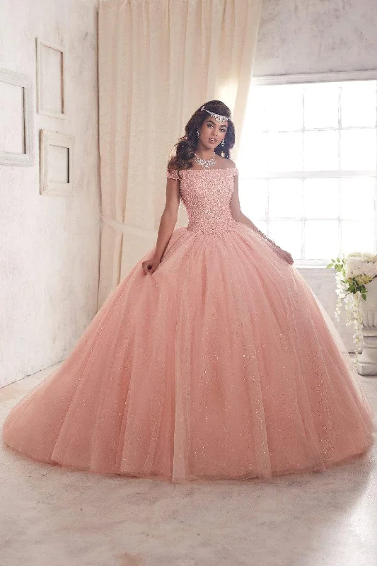 Customized Version Quinceanera Collection - 26844 Crystal Studded Off Shoulder Ballgown