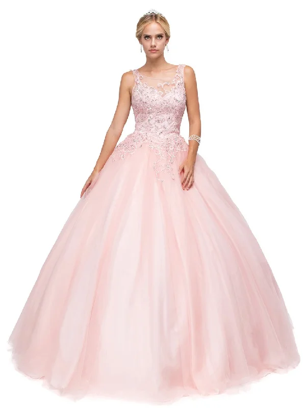 Personalized Clothing Dancing Queen Bridal - 1142 Sheer and Sparkling Sleeveless Ball Gown