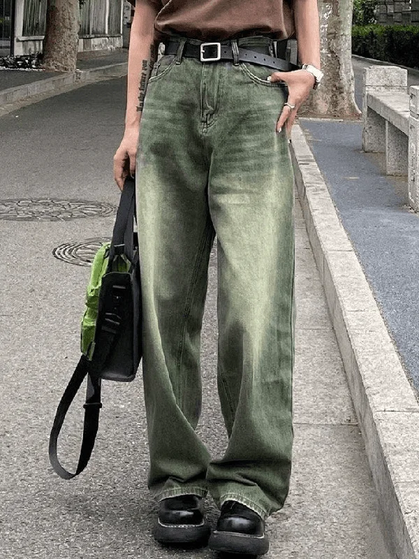 Innovative Design Vintage Green Wash Boyfriend Jeans