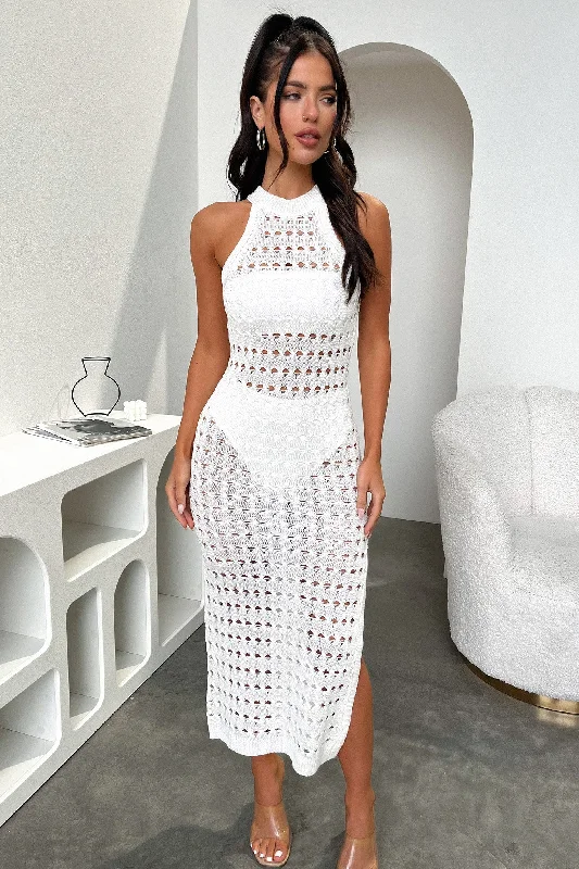 French Style Lannon Midi Dress - White