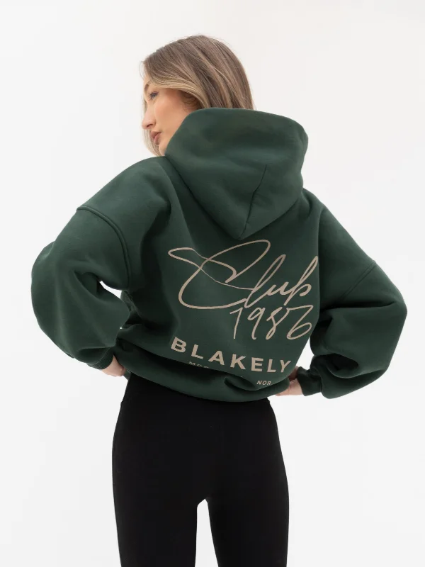 New Autumn And Winter Styles Club Oversized Hoodie - Forest Green
