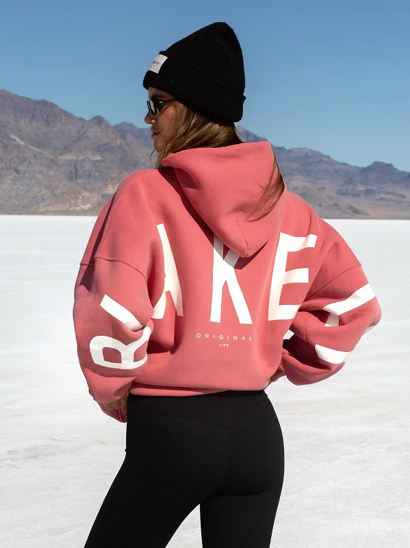British Fashion Isabel Oversized Hoodie - Sunrise Coral