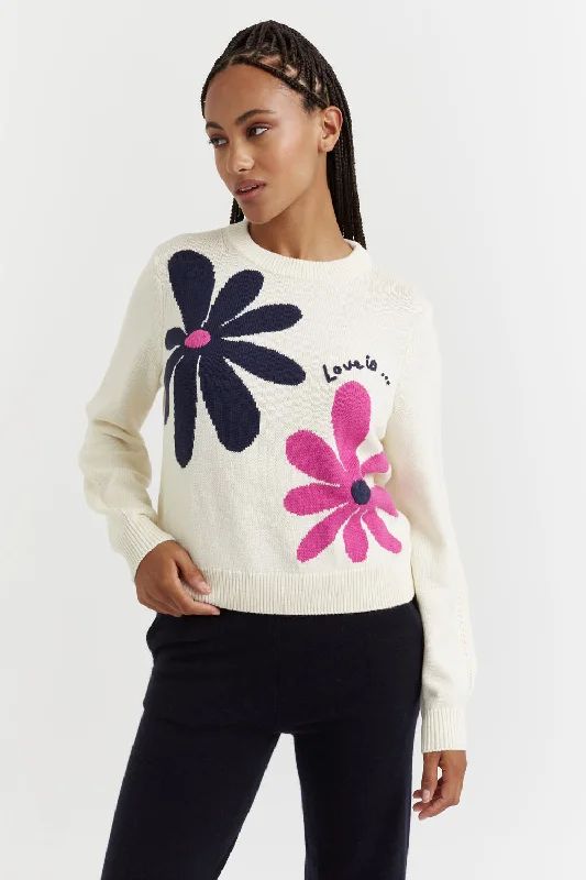 Unique Design Cream Wool-Cashmere Love Is... Sweater