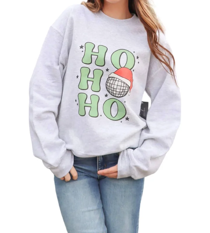 Bottom And Versatile Disco Christmas Sweater In Heather Grey
