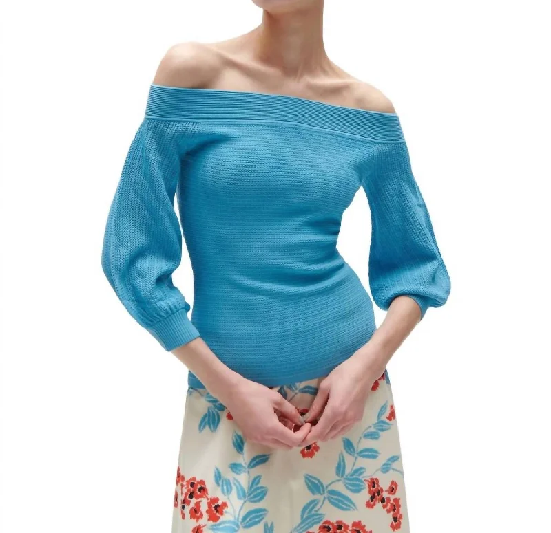 Carefree Gloria Sweater In Misty Blue