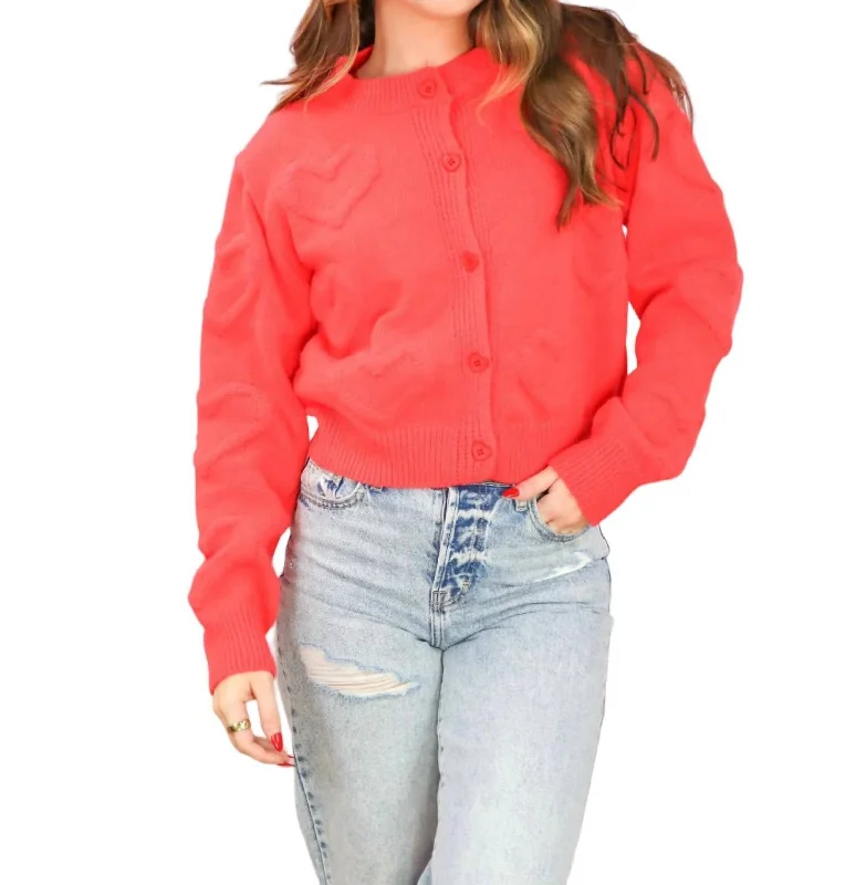 Romantic And Fresh How Sweet Cardigan In Red