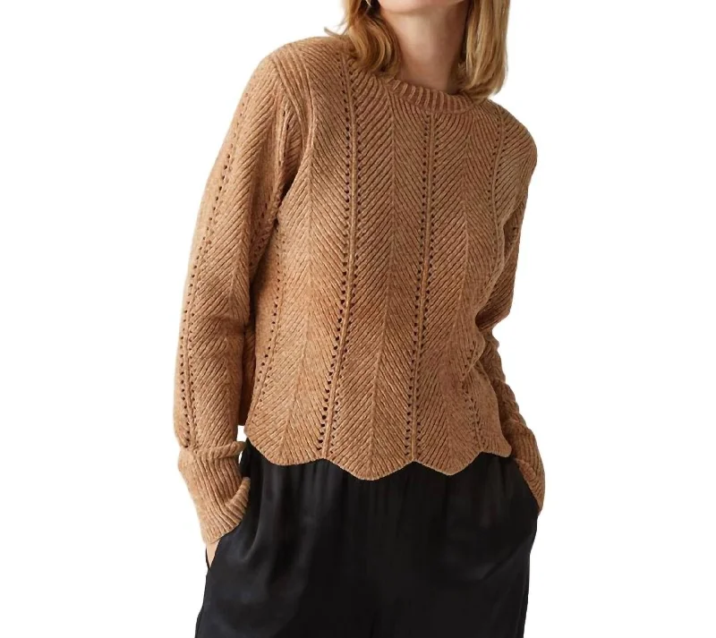 Customized Version Lakin Cropped Crew Neck Pullover In Gold