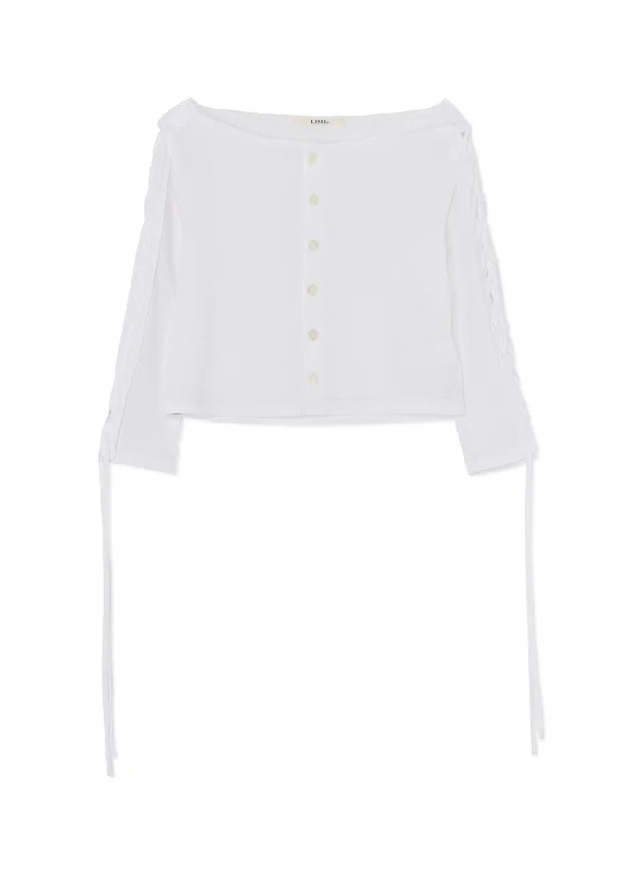 Slim Fit 60/2 COTTON JERSEY LACE-UP CARDIGAN