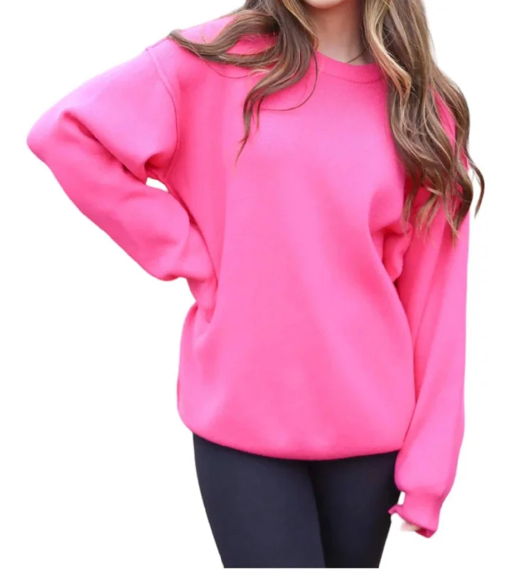 Classic Style Obsessed Knit Pullover Sweater In Pink