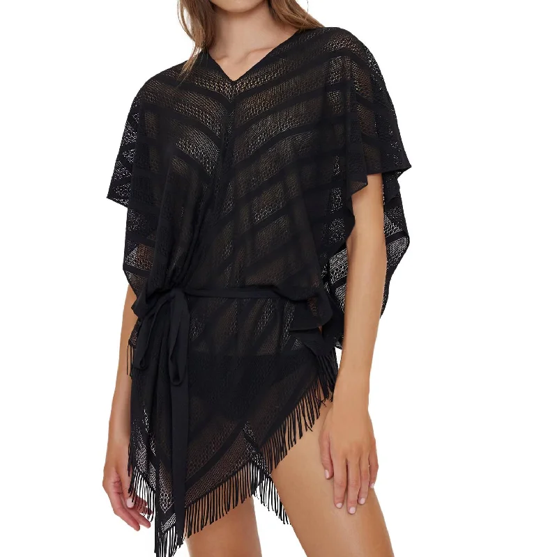 Cool Breeze At Night Riviera Poncho In Midnight
