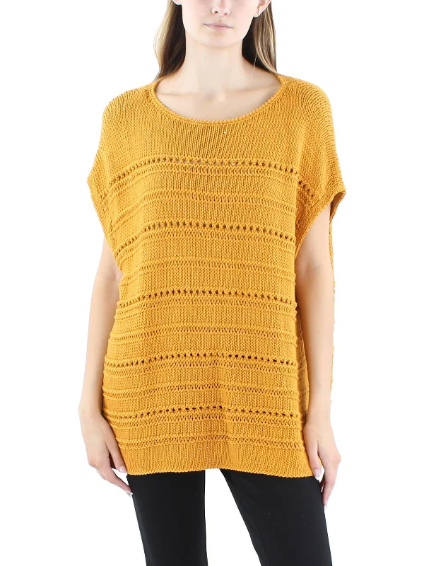 Beautiful Romance Womens Metallic Silk Pullover Sweater