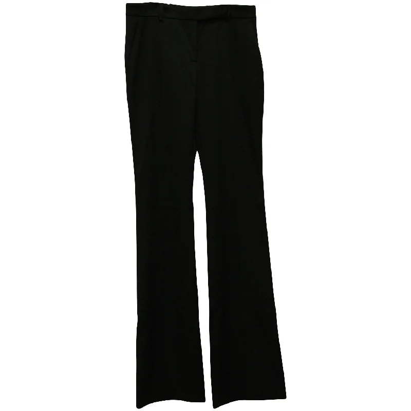 Casual And Versatile Alexander McQueen Flared Pants in Black Wool