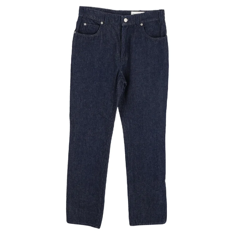 Diamond Series Alexander McQueen Straight Leg Denim Jeans in Blue Cotton