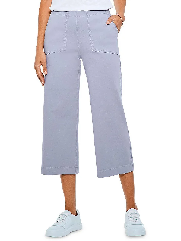 Trendy Items All Day Womens Cropped Solid Wide Leg Pants