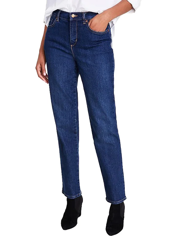 Amanda Womens Classic Rise Stretch Tapered Leg Jeans