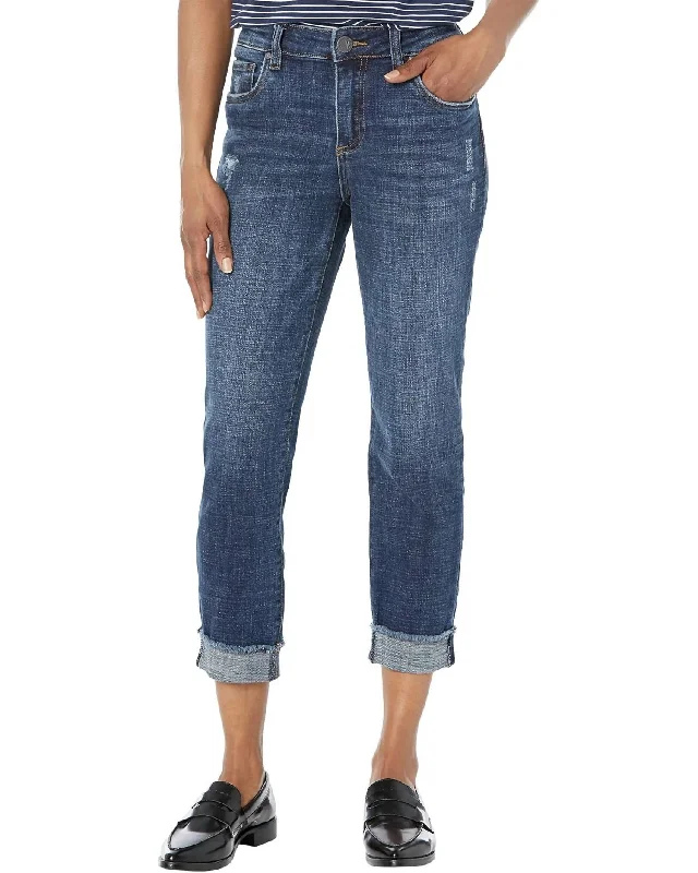 Modern City Amy Crop Straight Leg Jeans In Bubbly