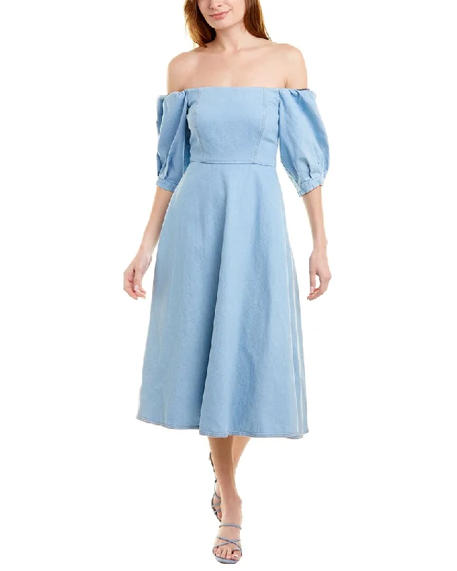 Simple And Comfortable Arias Off-The-Shoulder Midi Dress